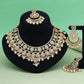 Maroon Color Meena Work Kundan Necklace Set
