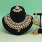 Maroon Color Meena Work Kundan Necklace Set