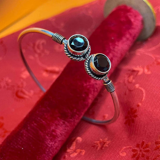 Midnight Gemline Silver Oxidised Bracelets gaonkasaman