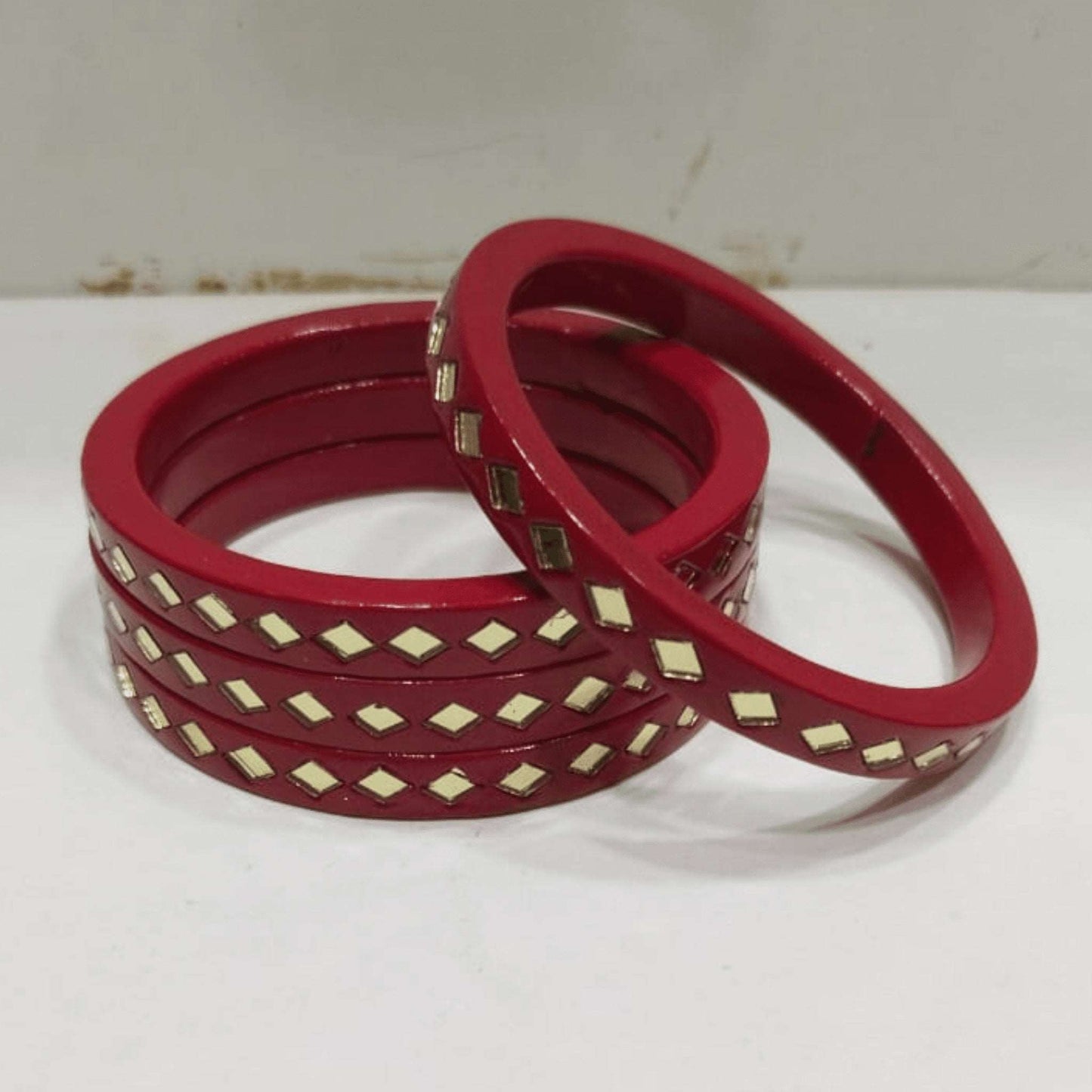 new traditional lac single line choki churi red