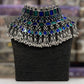 Afghani Style Multicolour Contrasting mirror oxidised silver,,Heavy Choker set