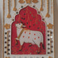 Pichwai Art on jharokha setting on canvas board with lippan work gaonkasaman