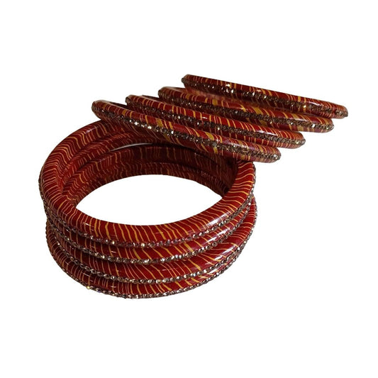 Red,Green & Gold plated Chura Bangle set gaonkasaman