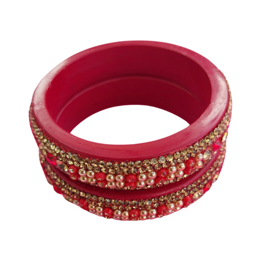 Topaz Fitted Red Plated  Lac Kada Bangle gaonkasaman