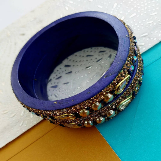 Traditional Designer Blue Lac/Lakh Kada/Bangle For Women And Girls gaonkasaman
