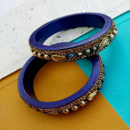 Traditional Designer Blue Lac/Lakh Kada/Bangle For Women And Girls gaonkasaman