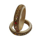 Traditional Pearls and Stoned Studded Cream Lakh/Lac Bangle/Kada/Chura For Women And Girls gaonkasaman