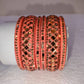 Traditional Rajasthani 5-Line Gajari/Pink/Peach Lakh/Lac Bangle/Kadda/Chura Set For Women And Girls. gaonkasaman