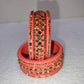 Traditional Rajasthani 5-Line Gajari/Pink/Peach Lakh/Lac Bangle/Kadda/Chura Set For Women And Girls. gaonkasaman