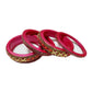 Traditional Rajasthani Pink Lakh with Kundan Designed Lac/Lakh Bangles/Kadda/Chura Set For Women And Girls gaonkasaman