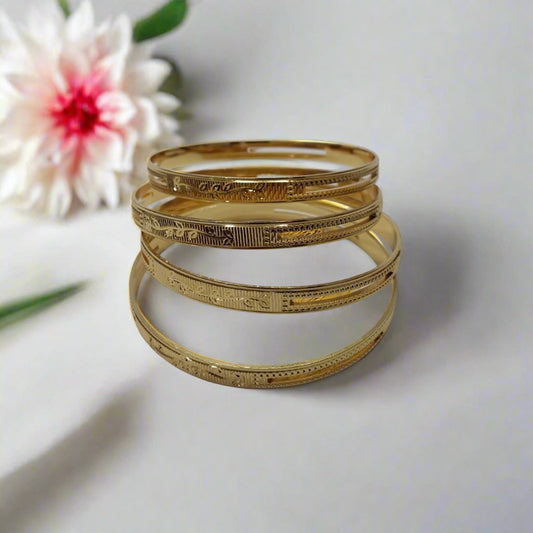 Gold Plated  Floral wine  Brass Bangles | Traditional Bangles | For Girls and Women.