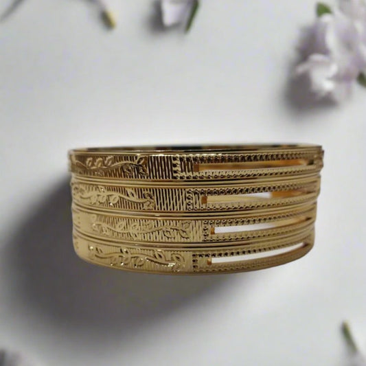 Gold Plated  Floral wine  Brass Bangles | Traditional Bangles | For Girls and Women.