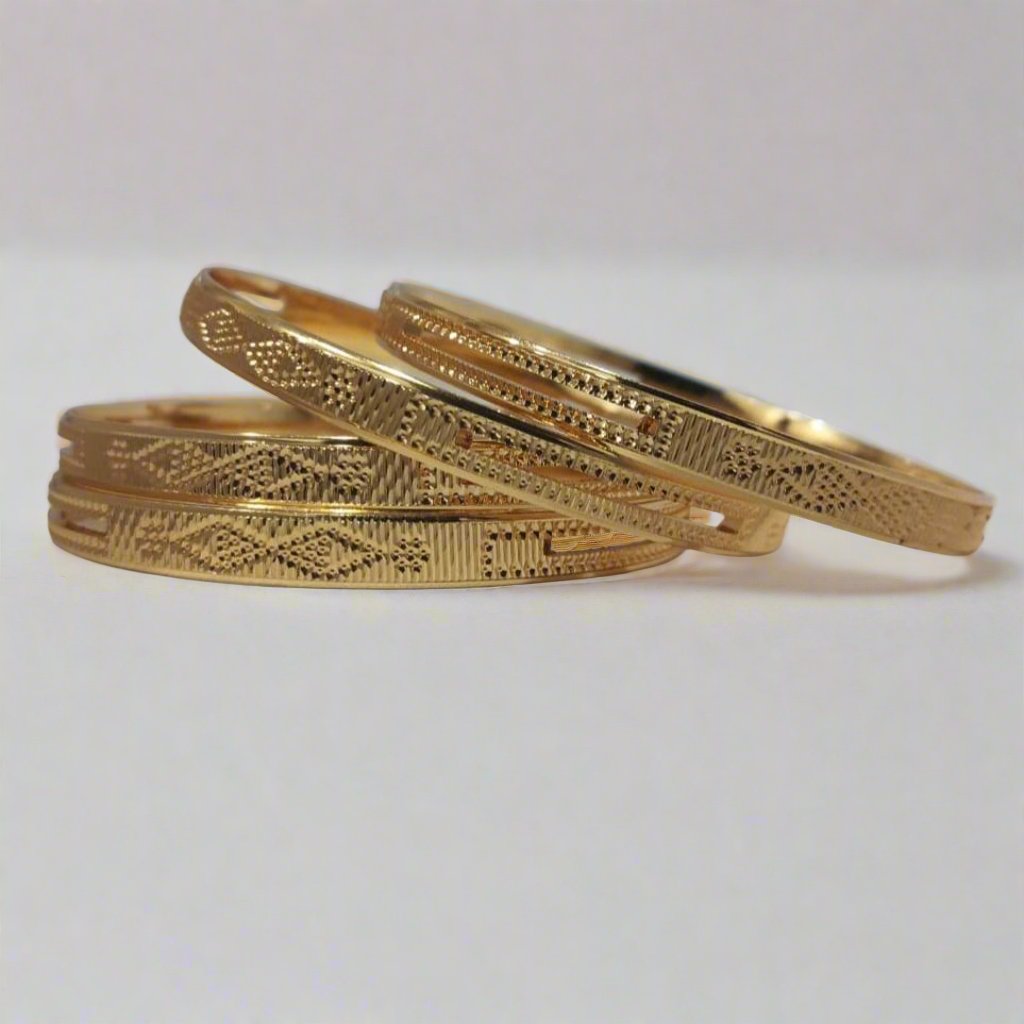 Gold Platted Rhombus Crisscross Brass Bangles | Traditional Bangles | For Girls and Women.