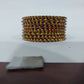 Brown and Yellow Lehariya Bangles Set of 8 with Spherical Zircon Line | for Women and Girls