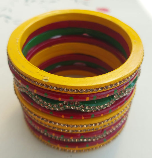 Traditional Rajasthani Multicolor Lac Bangle set | For women & girls