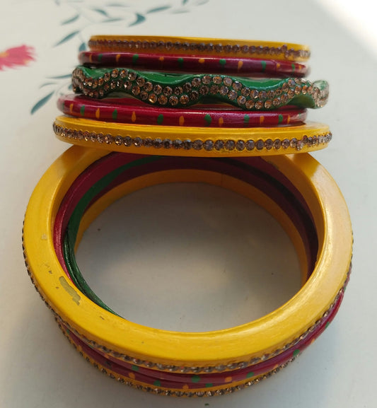 Traditional Rajasthani Multicolor Lac Bangle set | For women & girls