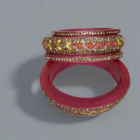 Magenta Lakh/Lac  Eye-Catching Charm Traditional Bangles | For Girls and Women