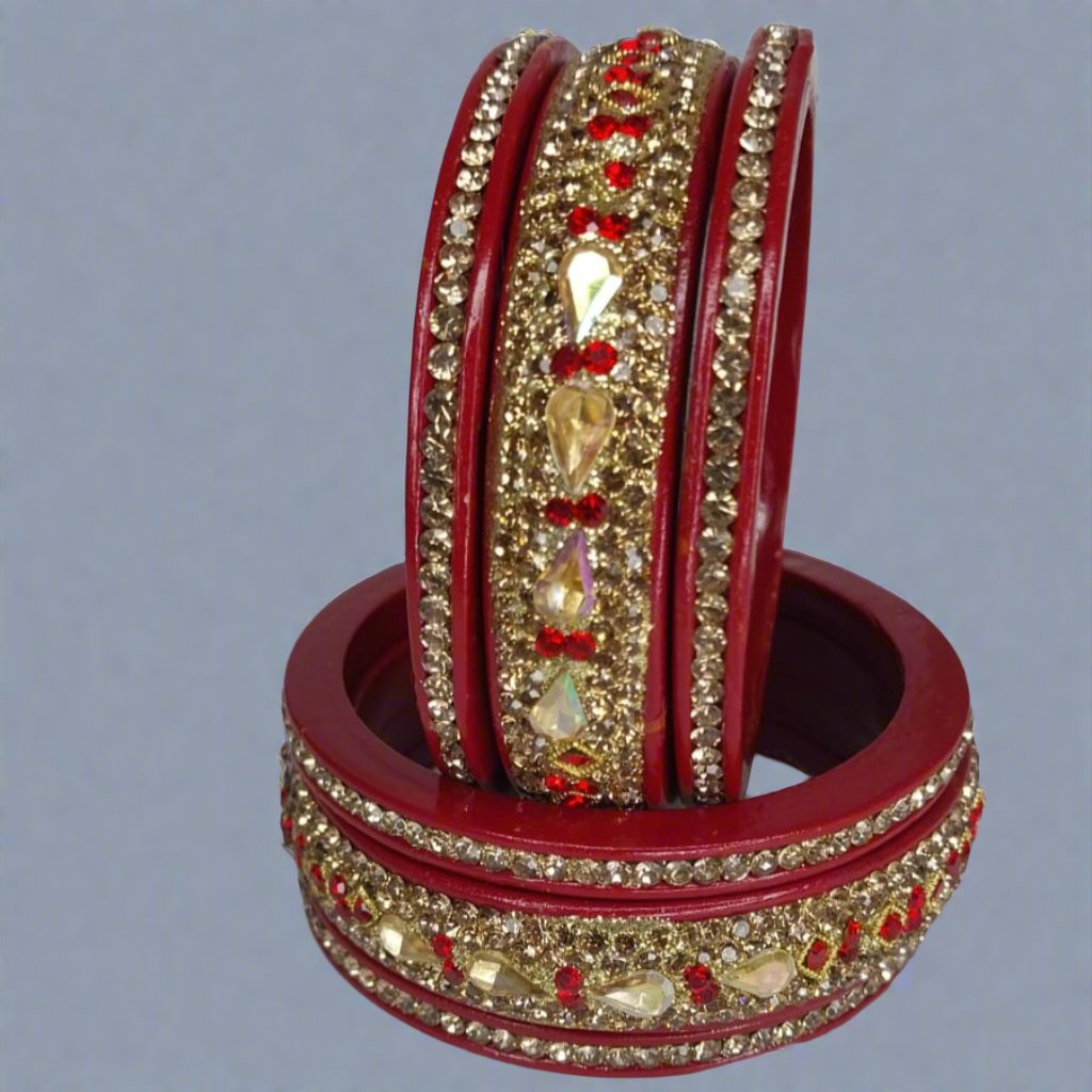 Red Lakh/Lac Royal Elegance Traditional Bangles | For Girls and Women