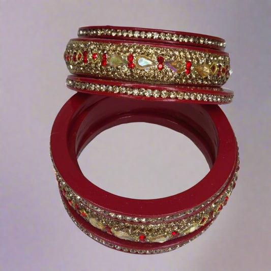 Red Lakh/Lac Royal Elegance Traditional Bangles | For Girls and Women