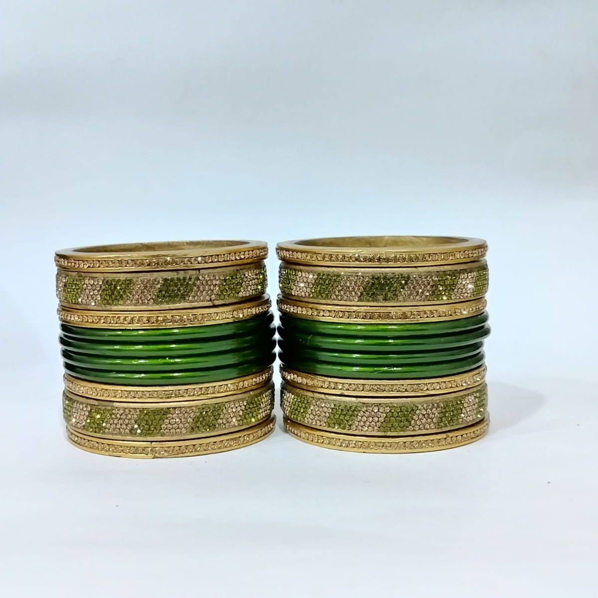 Karva Chauth Special Set Of Green Punjabi Lakh traditional Bangles Set | for women and girls