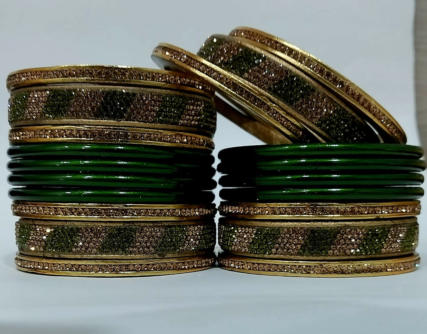 Karva Chauth Special Set Of Green Punjabi Lakh traditional Bangles Set | for women and girls