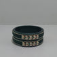 Green Kundan Topaz Fitted Kada Latest Design Rajasthani Bangles | Set of 2 lakh Bangles | Traditional Kada | For Women and Girls