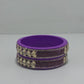 Lavender Colour Kundan Topaz Fitted Kada Latest Design Rajasthani Bangles | Set of 2 lakh Bangles | Traditional Kada | For Women and Girls
