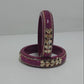 Rani Colour Kundan Topaz Fitted Kada Latest Design Rajasthani Bangles | Set of 2 lakh Bangles | Traditional Kada | For Women and Girls