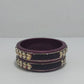 Dark Maroon Colour Kundan Topaz Fitted Kada Latest Design Rajasthani Bangles | Set of 2 lakh Bangles | Traditional Kada | For Women and Girls