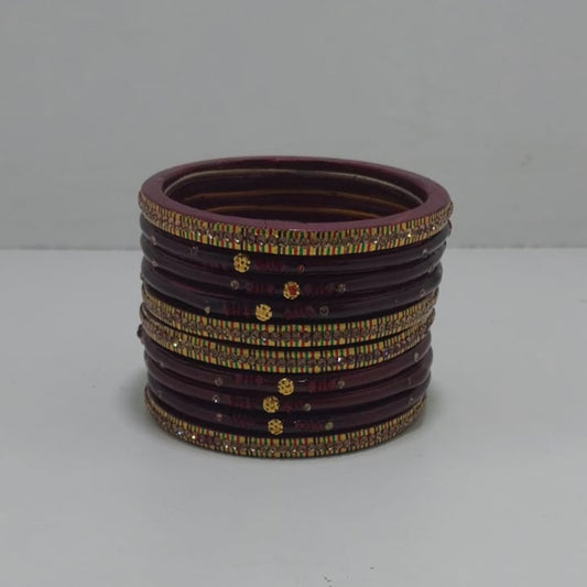 Traditional Rajasthani Design Lac Bangles Maroon Colour Set For Girls And Woman