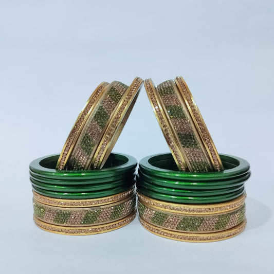 Karva Chauth Special Set Of Green Punjabi Lakh traditional Bangles Set | for women and girls