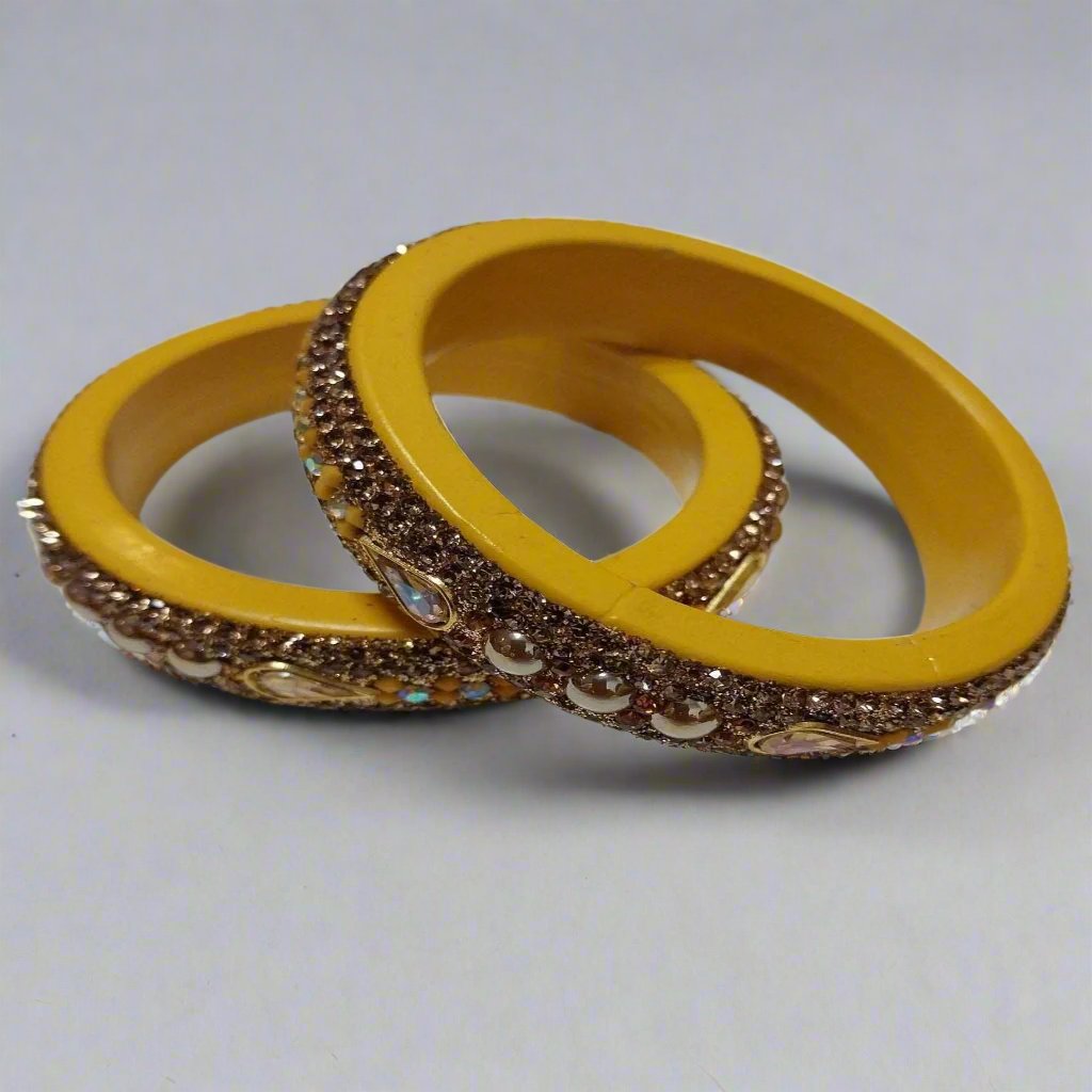 Yellow Kundan Topaz Fitted Kada gaonkasaman