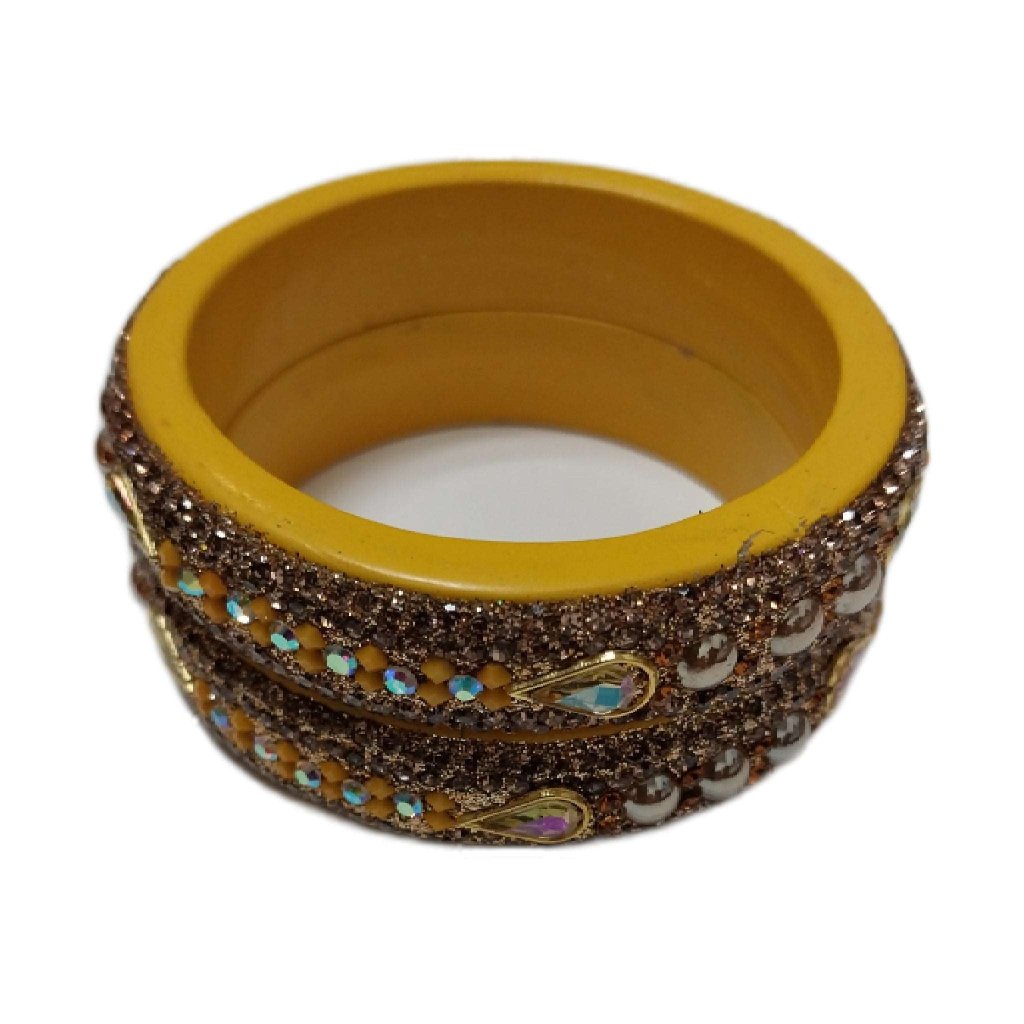 Yellow Kundan Topaz Fitted Kada gaonkasaman