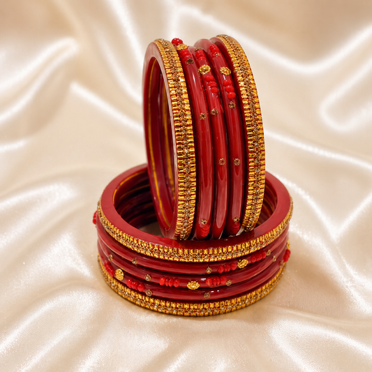Traditional Rajasthani Design Lac Bangles Set For Girls And Women