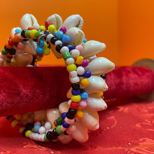 spiral,seashell,multi coloured bracelets