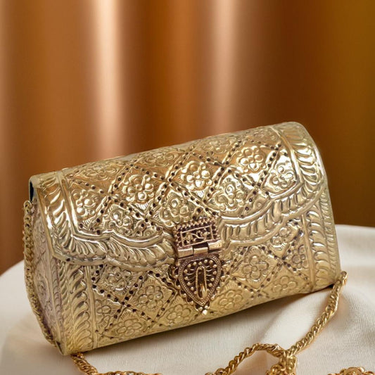 Golden Embossed Clutch | For Girls and Women