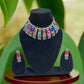 Festive Multicolored Gemstone Choker Necklace Set | For Girls and Women