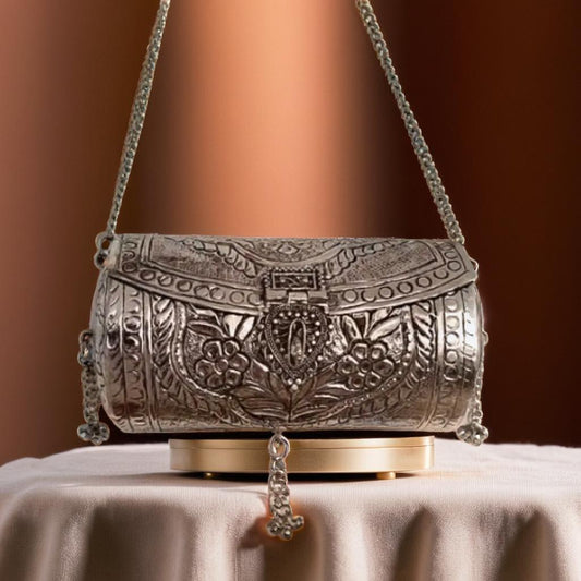 Cylindrical Engraved Handbag | For Girls and Women