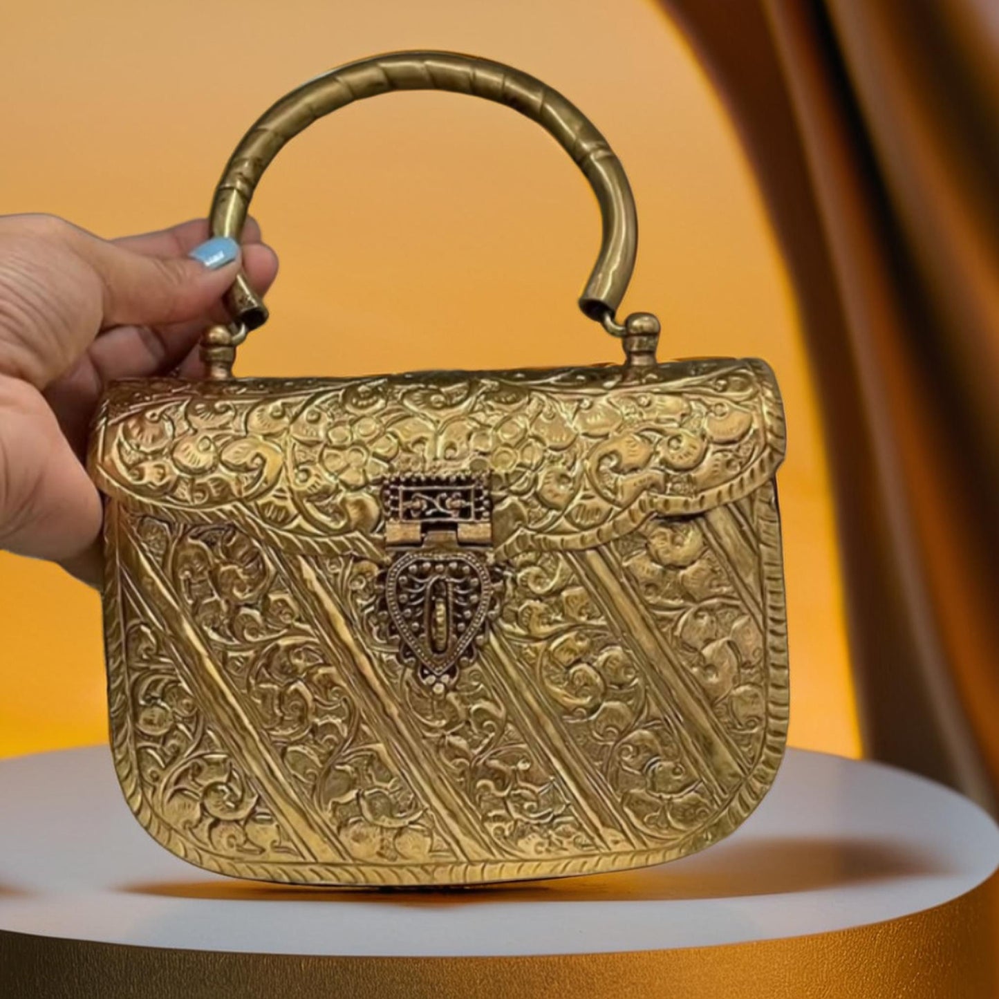 Golden Embossed Clutch | For Girls and Women