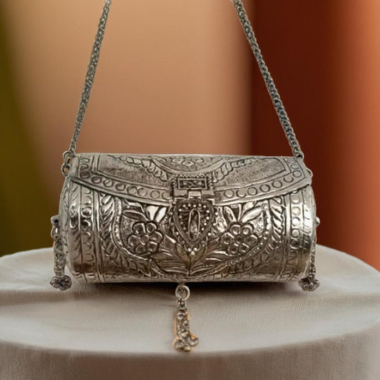 Cylindrical Engraved Handbag | For Girls and Women