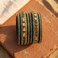 Green Gold Plated with  Kundan and Topaz Fitted Lac Bangle