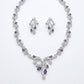 Purple Stone Silver Plated Designer Necklace Set with Earrings for Women