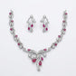 Purple Stone Silver Plated Designer Necklace Set with Earrings for Women