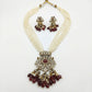 Traditional Pearl Kundan Necklace Set with Jhumka Earrings for Women