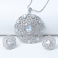 Diamond Pendant Set, Cz Pendant With Chain And Earrings Replica American Diamond Set