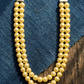 2 Layered Shell Pearl Baby Pink & Lemon Yellow  Colour Necklace